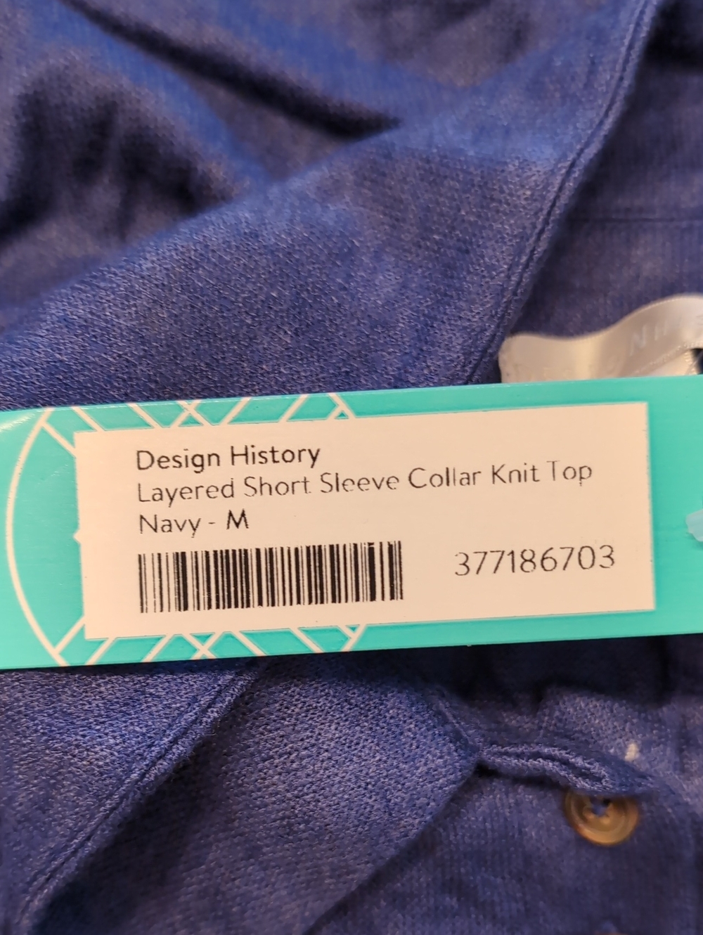 Design History Layered Short Sleeve Collar Knit Top - M - Picture 5 of 6